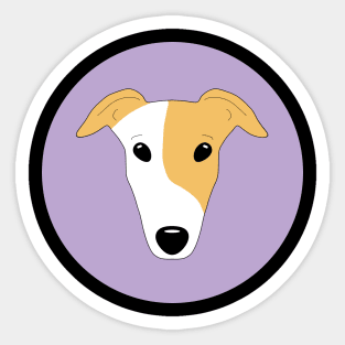 Fawn and white greyhound face Sticker